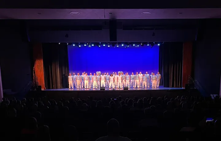 Live concert sound system setup for a school or educational event